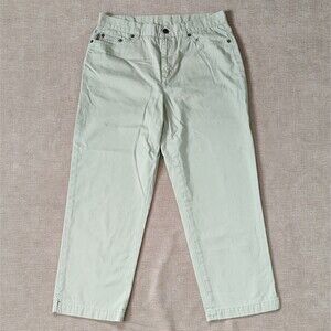 Ralph Lauren Jeans Co Khaki Tan 100% Cotton Capri Pants Summer Vacation 8 Petite